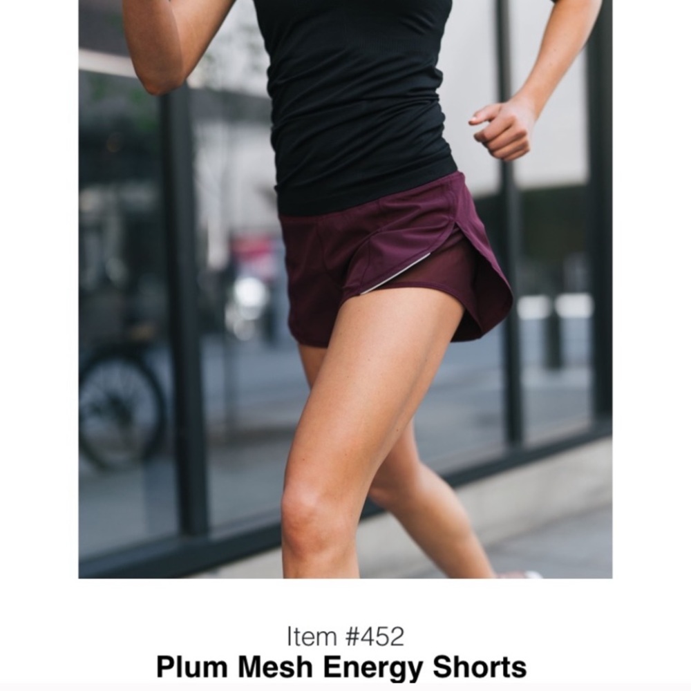 NWT ZYIA Plum Mesh Energy Shorts